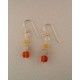 Carnelian, Agate, Golden Jade Earring