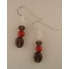 Smoky Quartz/Red Jasper Earrings