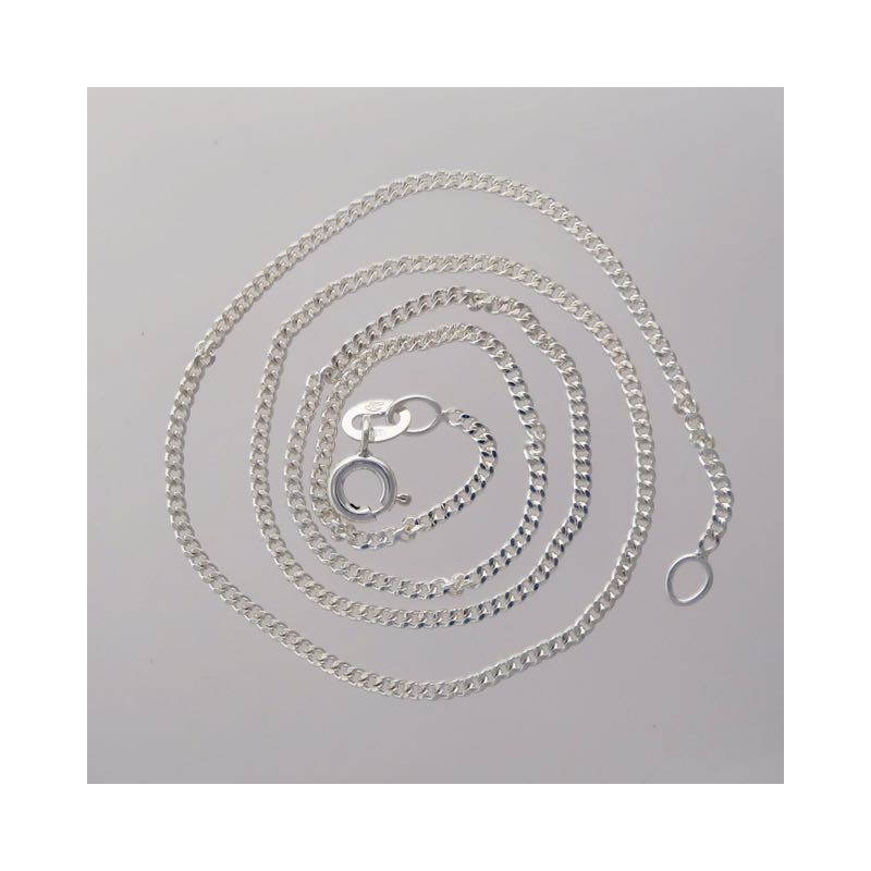 Beaded Curb Chain 16 / Sterling Silver