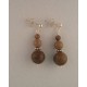 Petoskey Stone Three Bead Earring