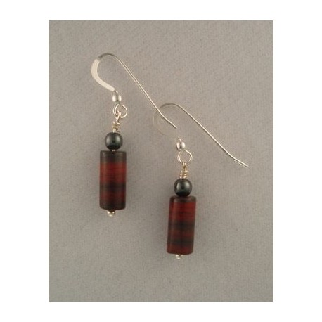 Jasperlite Cylinder Earrings