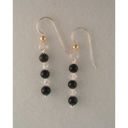 Black Jade/Swarovski Earring