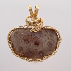 Pink Dream Petoskey Stone Pendant