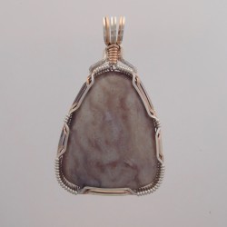 Pink Lace Pink Petoskey Stone Pendant