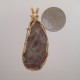 Burgundy Wine Pink Petoskey Stone Pendant