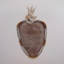 Royal Blush Pink Petoskey Stone Pendant