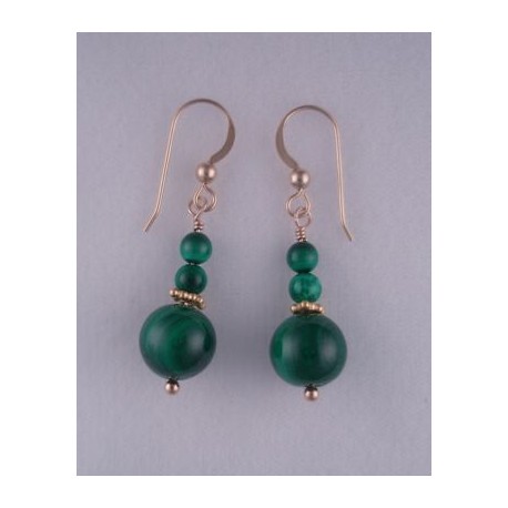 Malachite Gold Fill Earrings