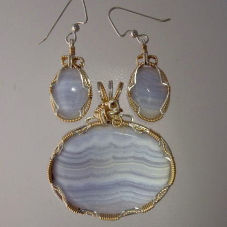 Blue Lace Agate Necklaces – Amethyst Rose