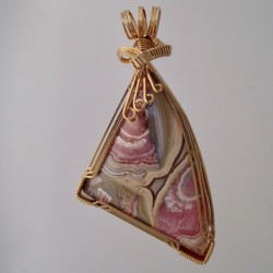 Pink Picasso Rhodochrosite Pendant