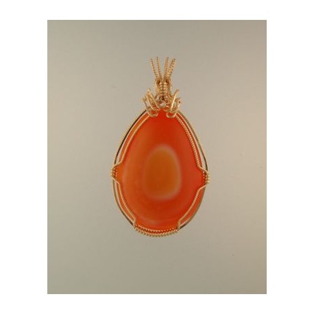 Orange Blossom Queensland Agate Pendant