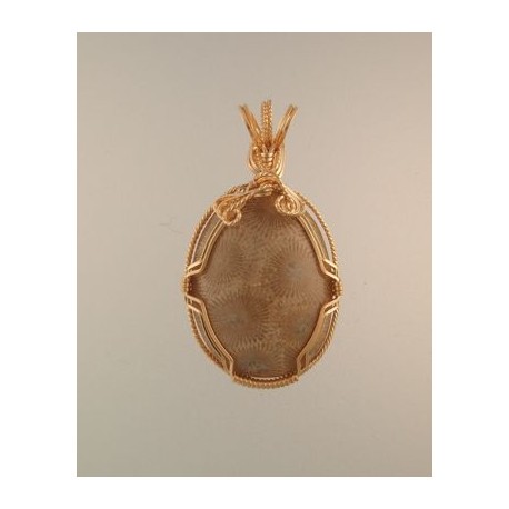 White Princess Petoskey Stone Pendant