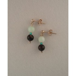 Amazonite/Black Earrings