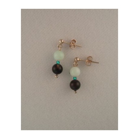 Amazonite/Black Earrings