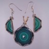On Target Bullseye Malachite Pendant and Earring Set