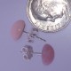 Genuine Stone Pink Opal Ear Stud Earrings