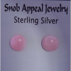 Genuine Stone Pink Opal Ear Stud Earrings