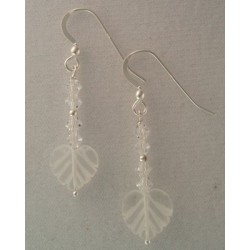 Crystal Leaf Quartz Earrings