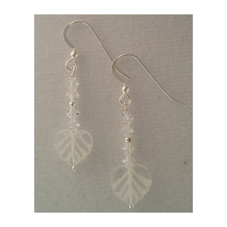 Crystal Leaf Quartz Earrings