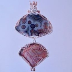 Circles and Lines Agate Pendant