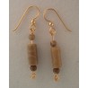 Petoskey Cylinder Earrings on Gold fill