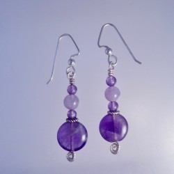 Amethyst Earrings on Argentium Sterling