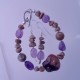 Lake Superior Agate with Amethyst and Petoskey Stone Bracelet