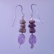 Petoskey stone and Amethyst Nugget Earrings