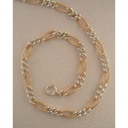 24" gold-fill and sterling silver figaro chain