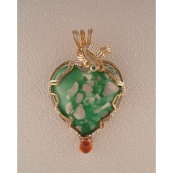 Variscite Heart with CZ