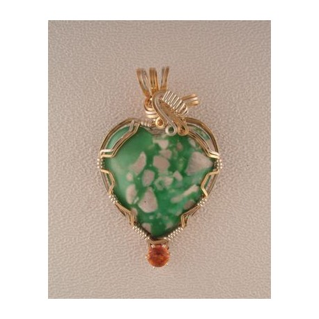 Variscite Heart with CZ