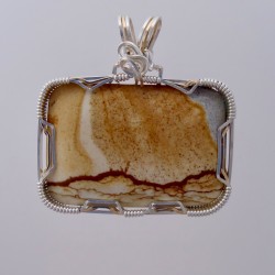 Distant Waterfall Wild Horse Jasper Pendant