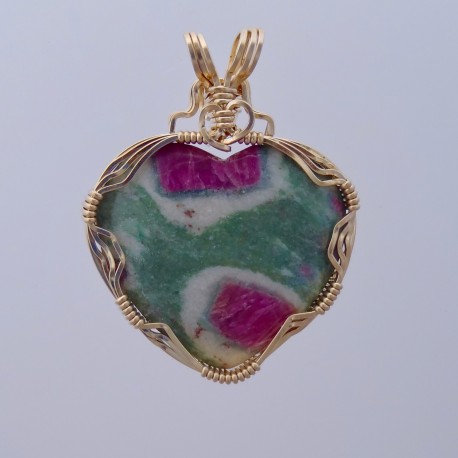 Ruby Explosion Ruby & Fuchsite Pendant