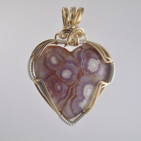 Purple Heart Luna Agate Pendant