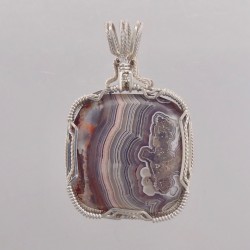 Pink Passion Crazy Lace Agate Pendant