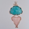 Amazonite and Pink Opal Pendant, The Queen