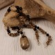 Petoskey Stone and Black Onyx Necklace