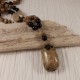 Petoskey Stone and Black Onyx Necklace