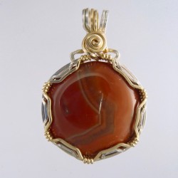 Perfect Red Paint Lake Superior Agate Pendant