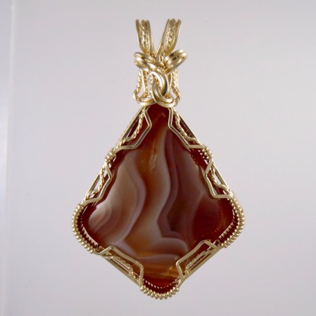 Ribbons Lake Superior Agate Pendant