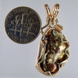 Silver Copper Nugget Pendant
