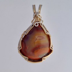 A Tinge of Yellow Lake Superior Agate Pendant