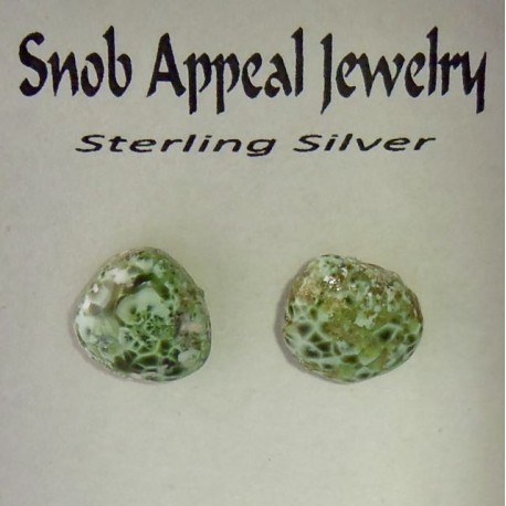 Isle Royale Greenstone Silver Stud Earring