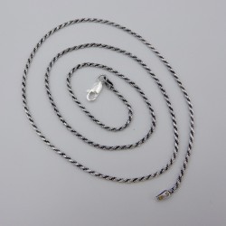 20-inch Tarnish Resistant Sterling Silver Rope Chain