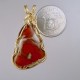 Cardinal Candy Yellow Cat Petrified Wood Pendant