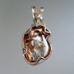 Copper Silver Nugget Pendant