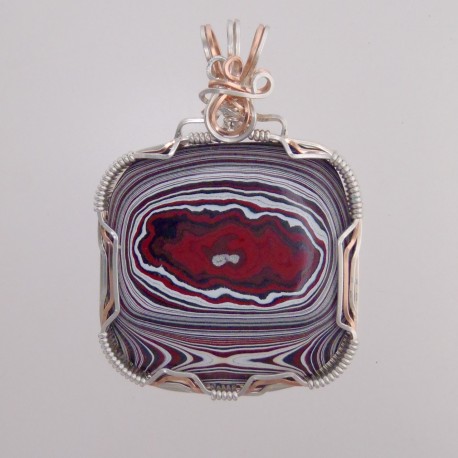 Blazing Caldera Fordite Pendant