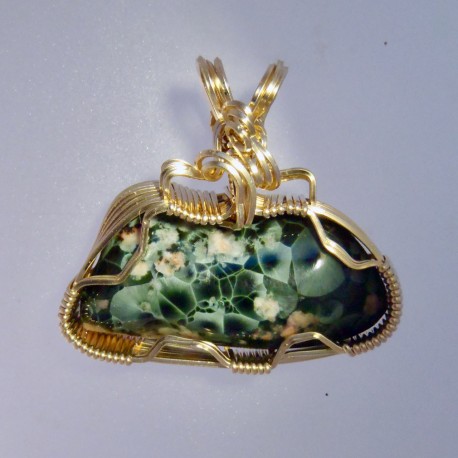 Thomsonite Garden Isle Royale Greenstone Pendant