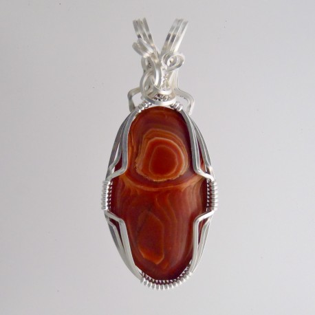 Red Cyclops Lake Superior Agate Pendant