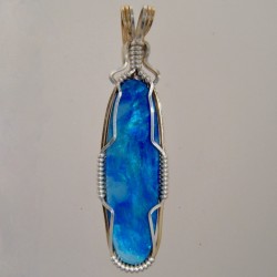 Blue Radiance Coober Pedy Opal Pendant