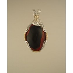 Black and red Kentucky Agate Pendant